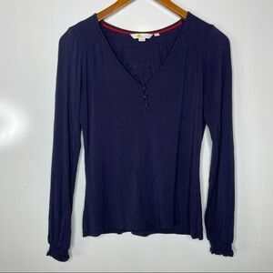 Boden Navy Long Sleeve Knit Top Size 2